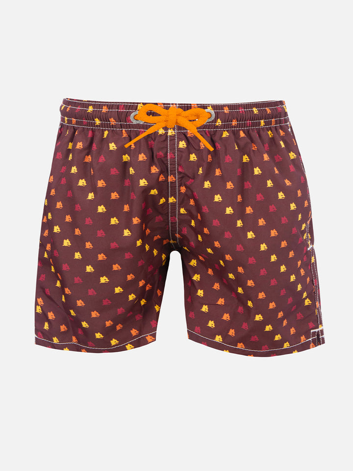 Lightweight fabric swimshorts Jean with Roma print | AS ROMA SPECIAL EDITION