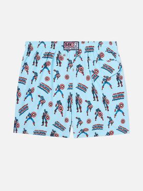 Badeshorts Jean Lighting mit Captain America Allover-Print | Special Edition 