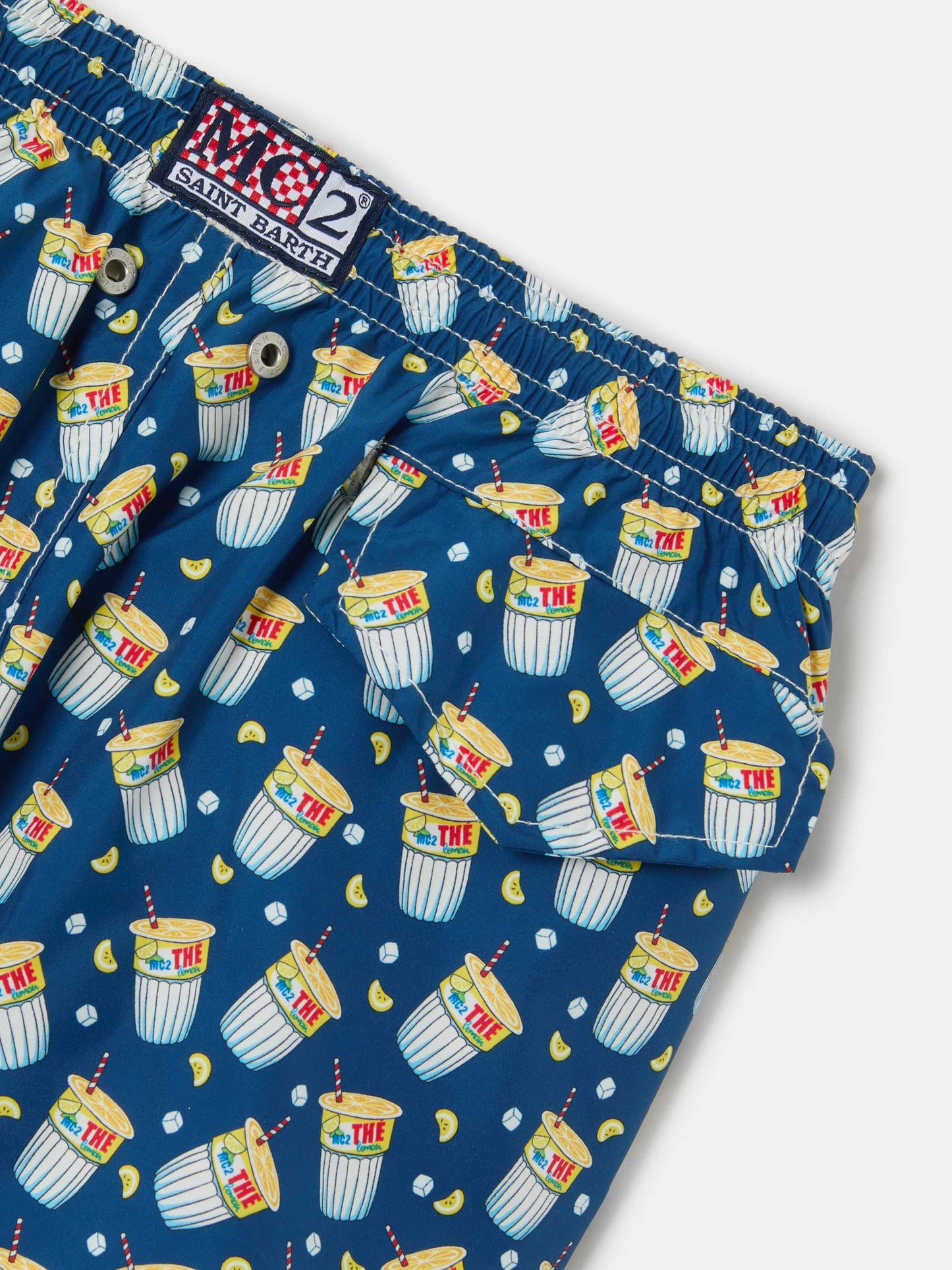 Lightweight fabric swimshorts with Estathè print | ESTATHE' SPECIAL EDITION