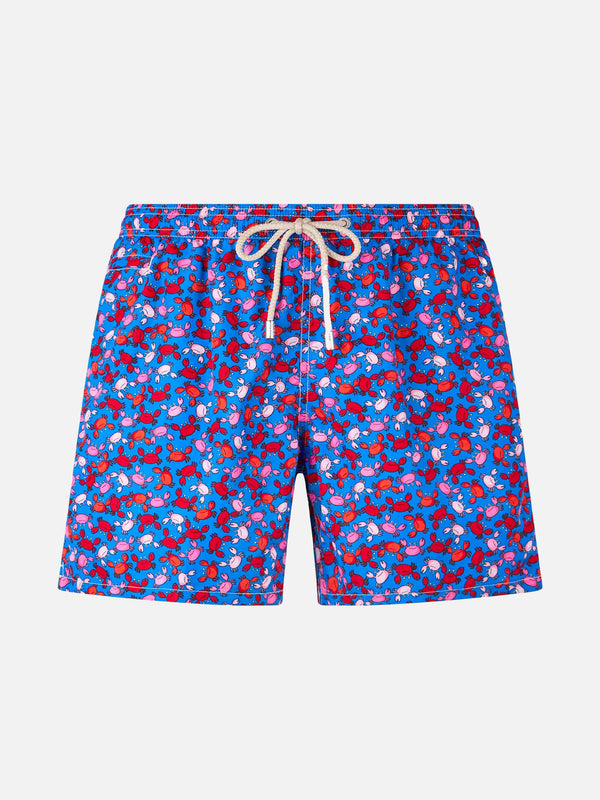 Boy lightweight fabric swim-shorts Jean Lighting with crabs print