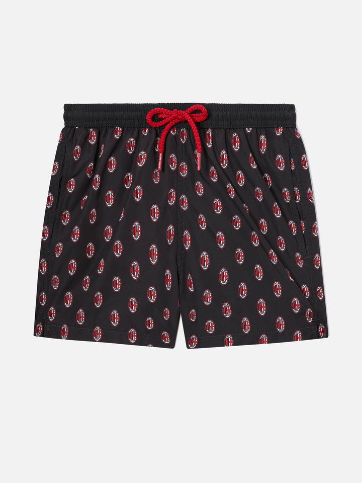 Jean Lighting lightweight fabric swim shorts with Milan logo print|AC MILAN SPECIAL EDITION
