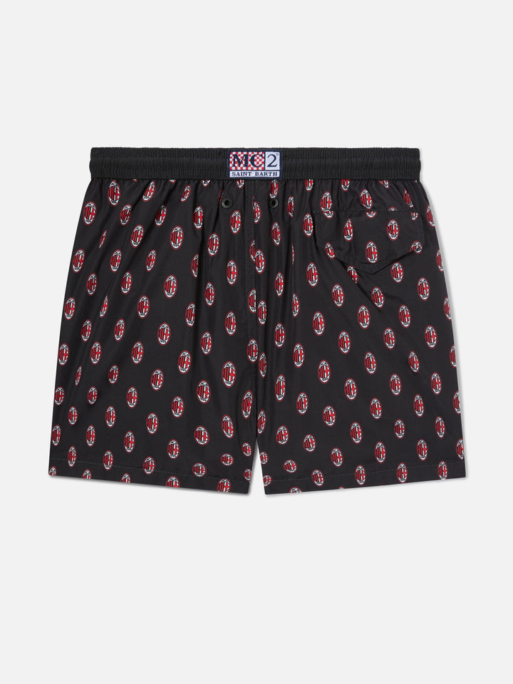 Jean Lighting lightweight fabric swim shorts with Milan logo print|AC MILAN SPECIAL EDITION