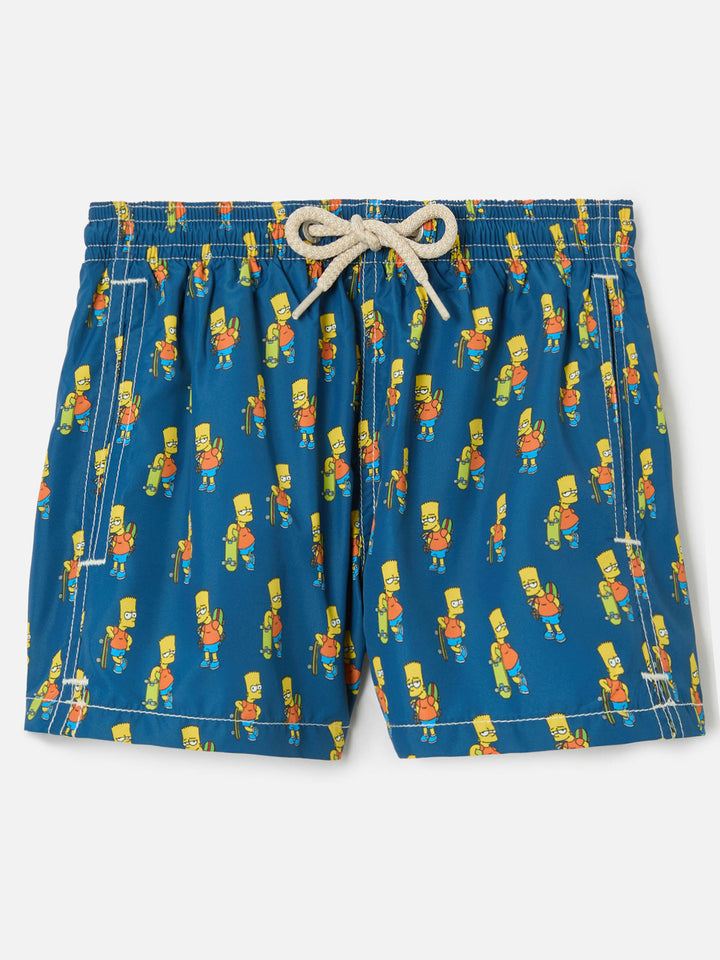 Boy light fabric swim shorts with skater Bart print | THE SIMPSONS SPECIAL EDITION