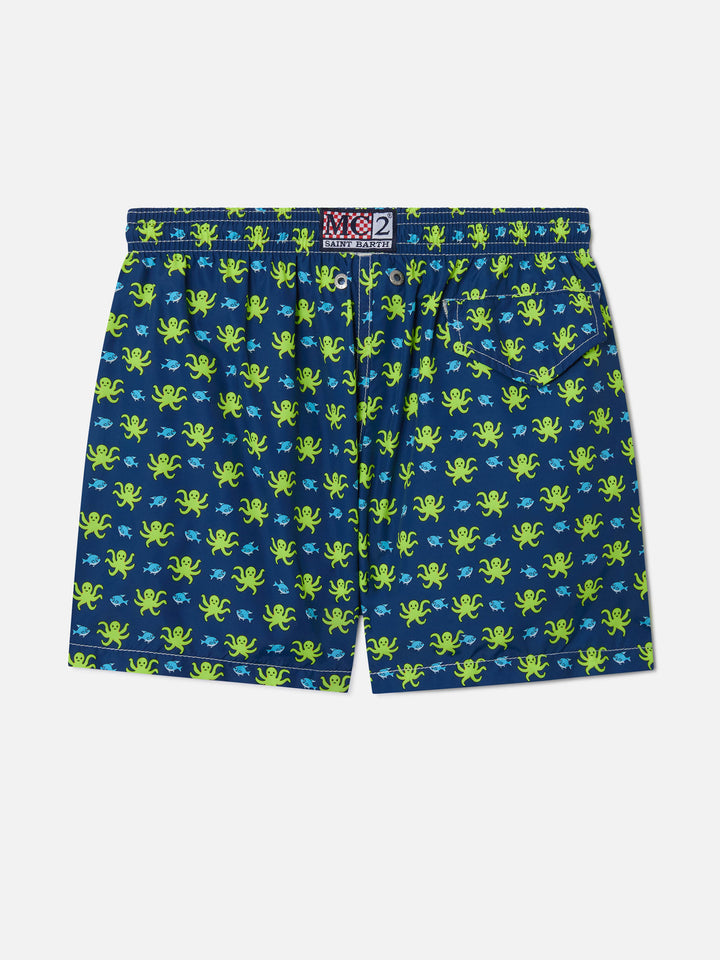 Boy swim shorts with octopus print
