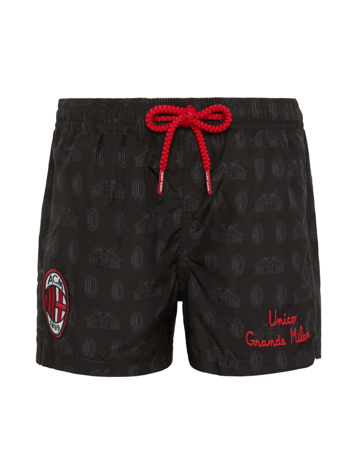 Jean Lighting lightweight fabric swim shorts with Milan logo print | AC MILAN SPECIAL EDITION - MC2 Saint Barth