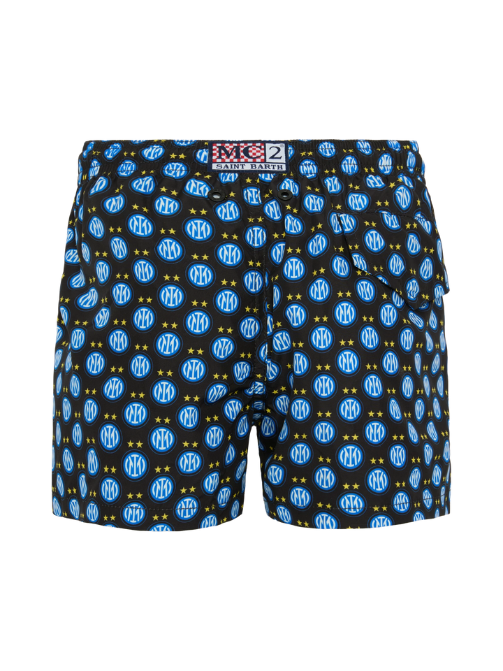 Jean Lighting lightweight fabric swim shorts with Inter logo print | INTER FC SPECIAL EDITION - MC2 Saint Barth