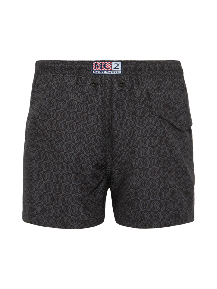Jean Lighting lightweight fabric swim shorts with Inter logo print | INTER FC SPECIAL EDITION - MC2 Saint Barth