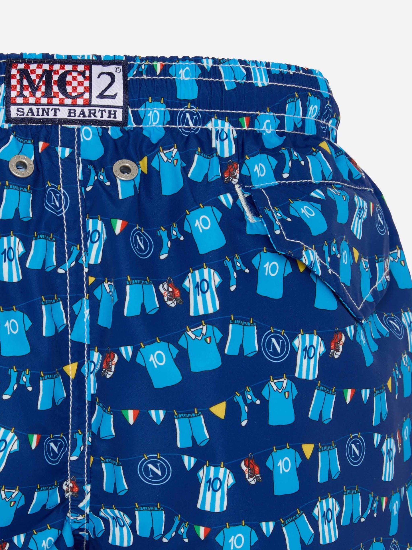 Jean Lighting lightweight fabric swim shorts with Napoli logo print | SSC NAPOLI SPECIAL EDITION