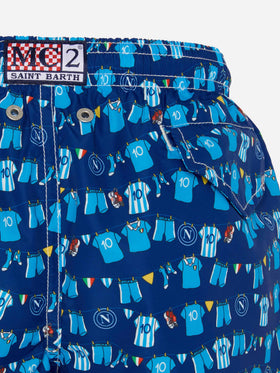 Jean Lighting lightweight fabric swim shorts with Napoli logo print | SSC NAPOLI SPECIAL EDITION