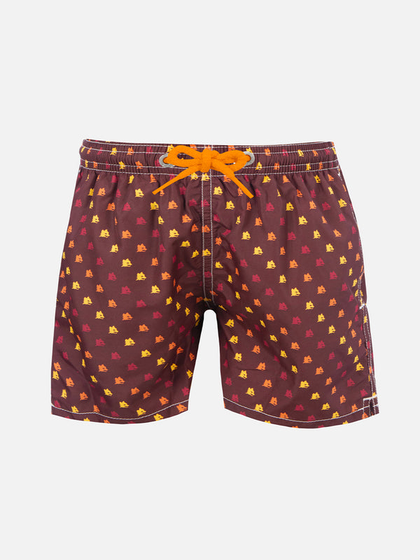 Boy swim shorts with AS Roma print | AS ROMA SPECIAL EDITION