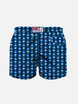 Boy light fabric swim shorts with Napoli logo print | SSC NAPOLI SPECIAL EDITION