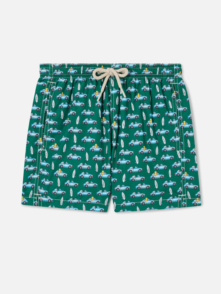 Badeshorts Green Jean Lighting mit Sign Beach-Print 