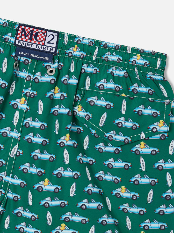 Badeshorts Green Jean Lighting mit Sign Beach-Print 