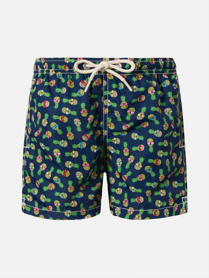 Costume mare Jean Lighting in tessuto leggero con stampa ananas