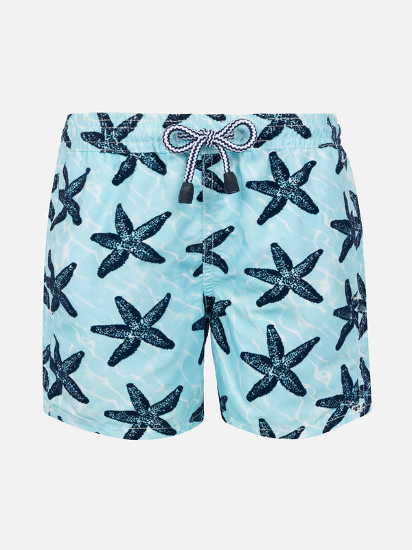 Badeshorts für Jungen mit geflocktem Seestern-Print