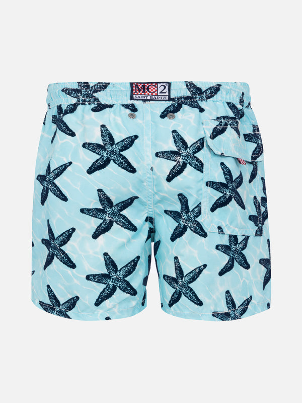 Badeshorts für Jungen mit geflocktem Seestern-Print