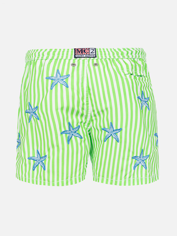 Boy classic swim shorts with starfish embroidery