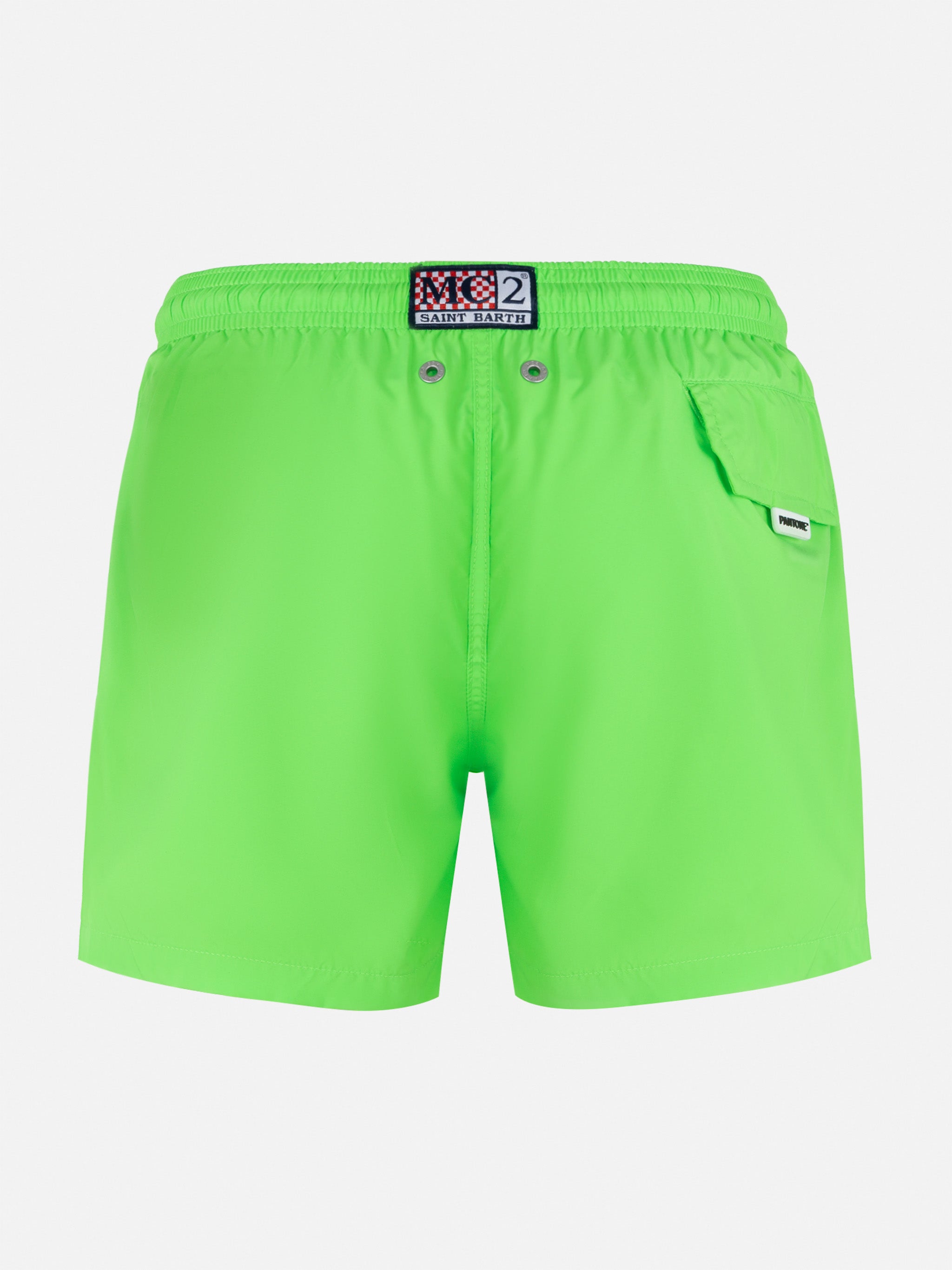 Jean Lighting Pantone lightweight fluo green swim shorts