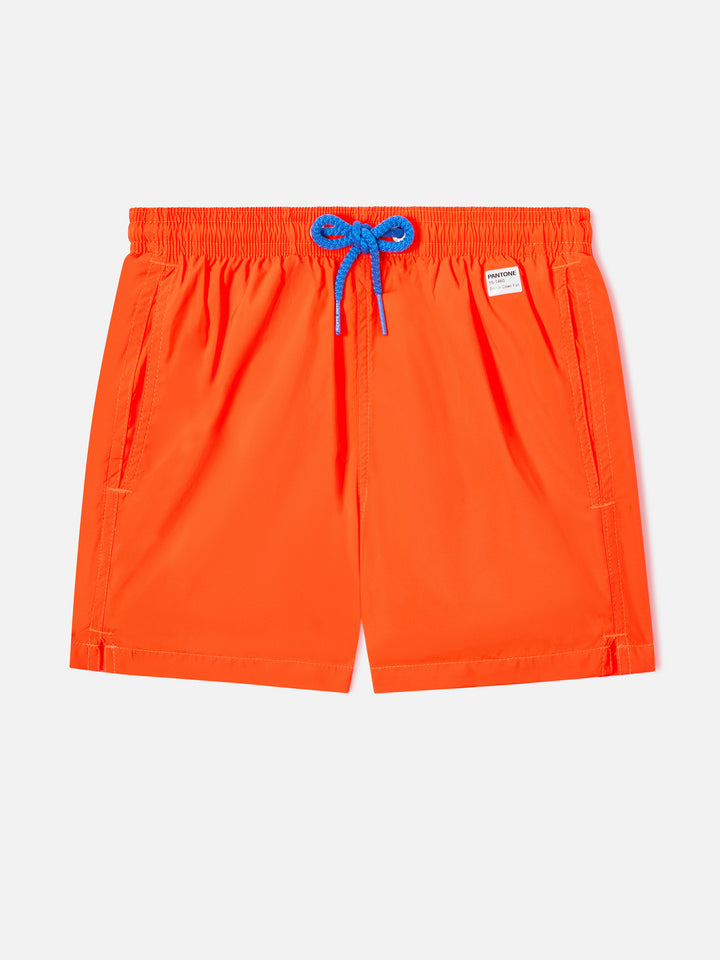 Jean Lighting Pantone lightweight fluo orange swim shorts  | PANTONE® SPECIAL EDITION