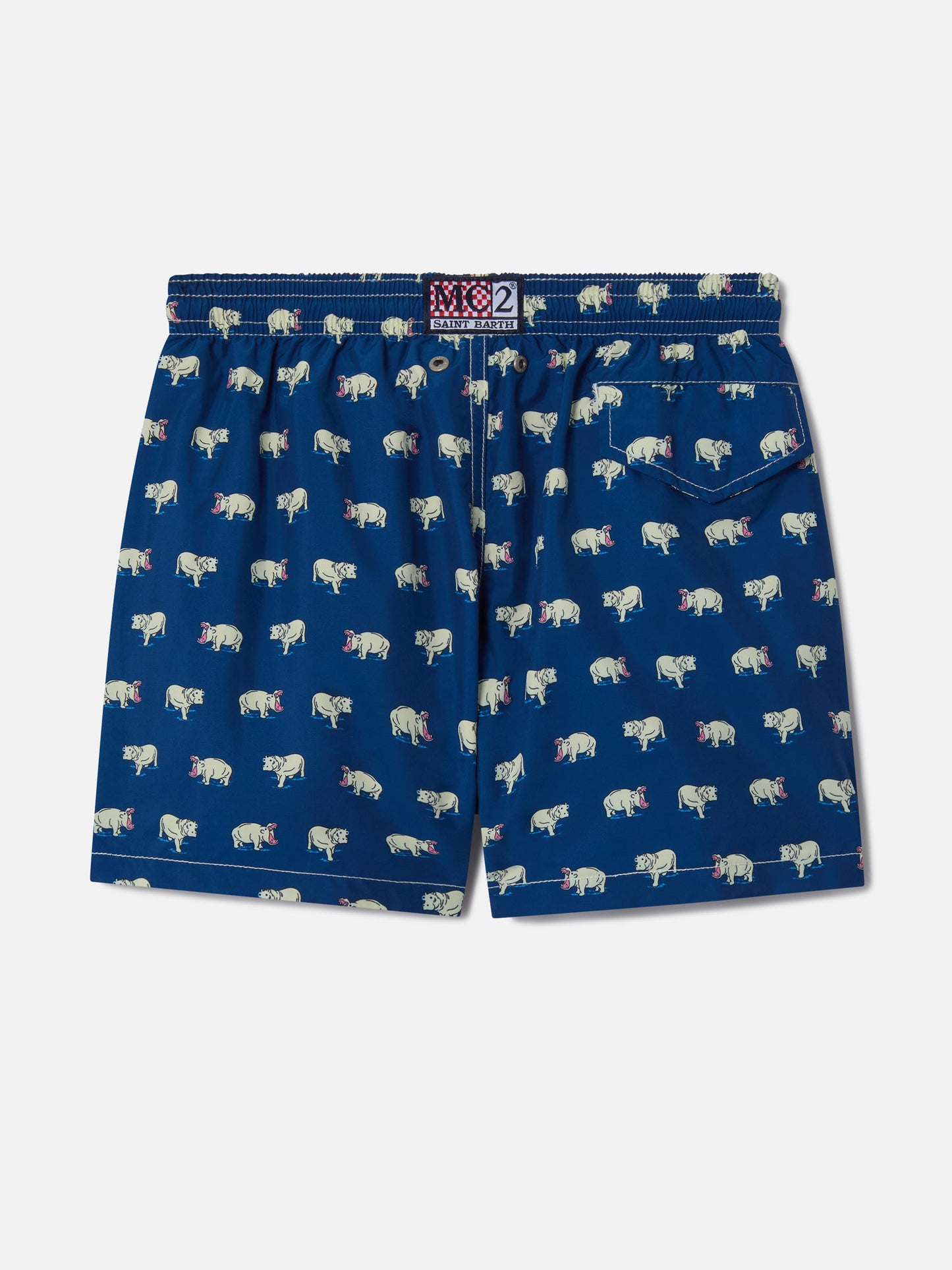Jean Lighting 70 lightweight swim shorts with hippo print