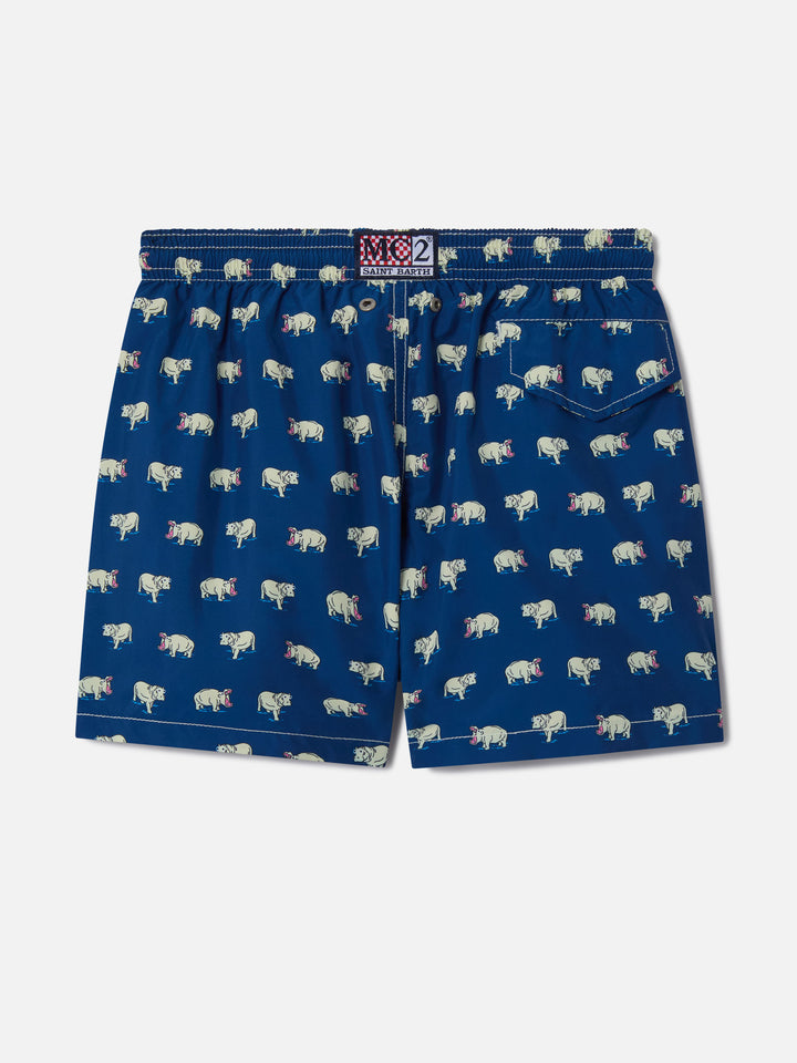 Bañador ligero Jean Lighting 70 con estampado de hipopótamo 