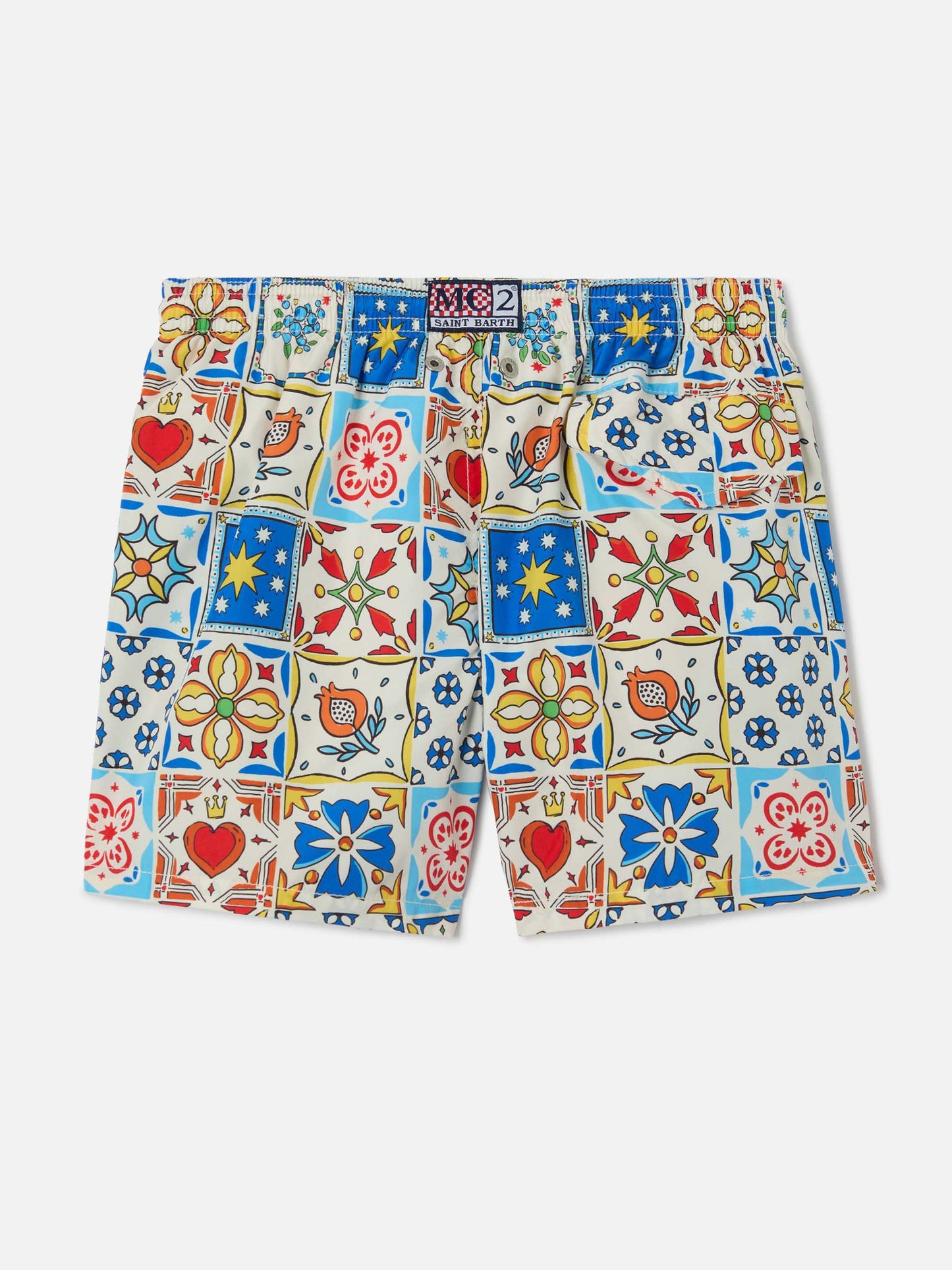 Jean Lighting 70 swim shorts with Maiolica all-over print