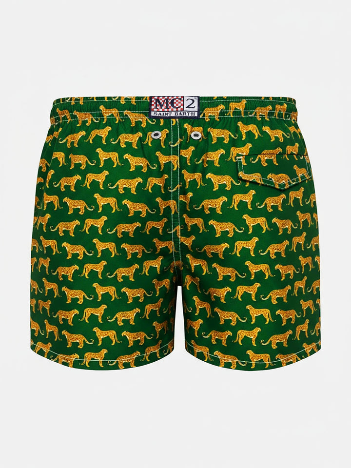 Jean Lighting 70 lightweight swim shorts with cheeta print