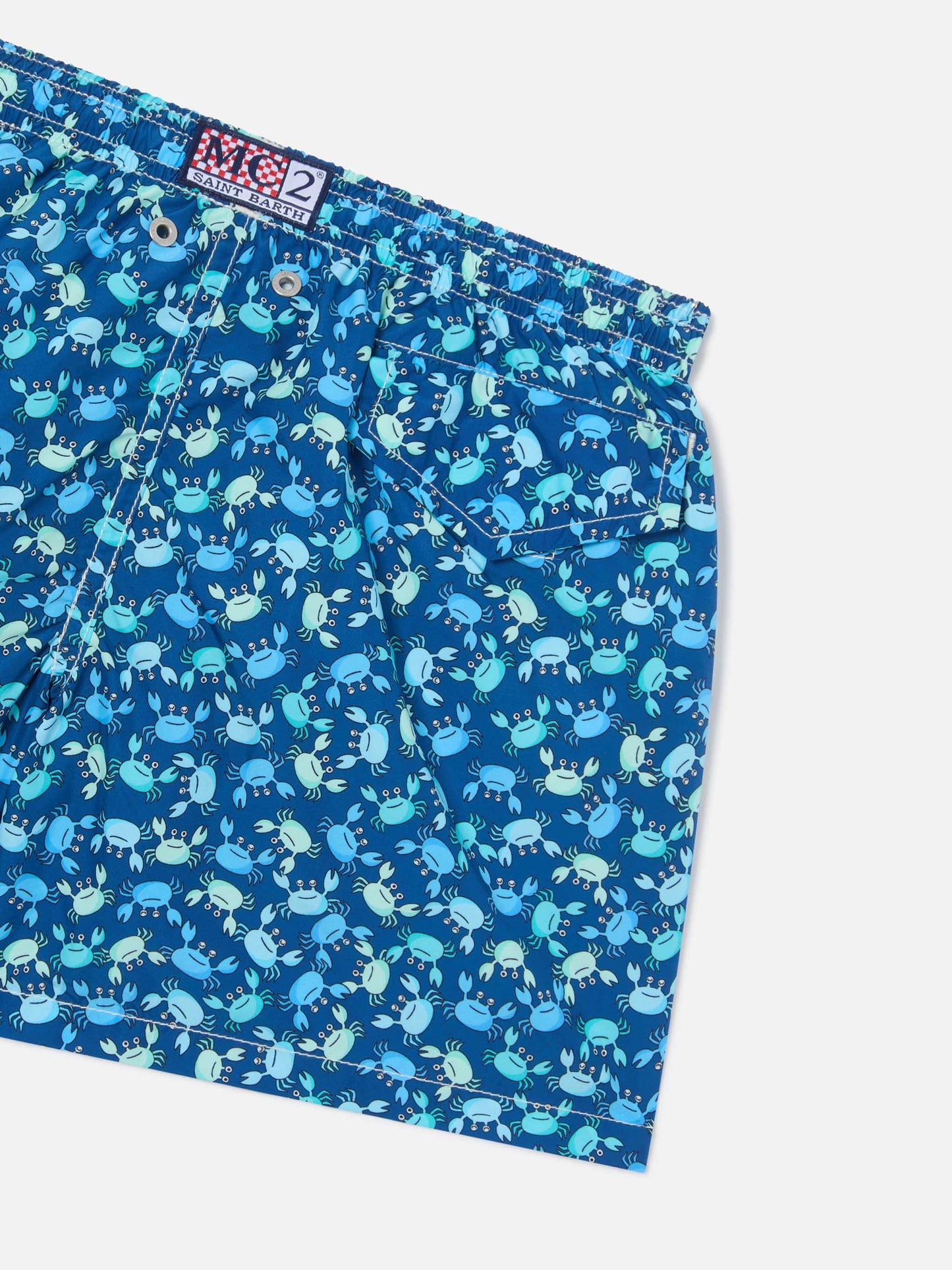 Short de bain garçon en tissu léger Jean Lighting 70 avec imprimé crabes 