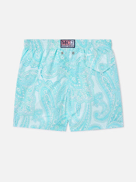 Short de bain garçon en tissu léger Jean Lighting 70 avec imprimé cachemire 