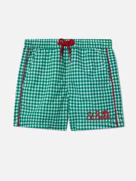 Short de bain garçon à imprimé vichy 