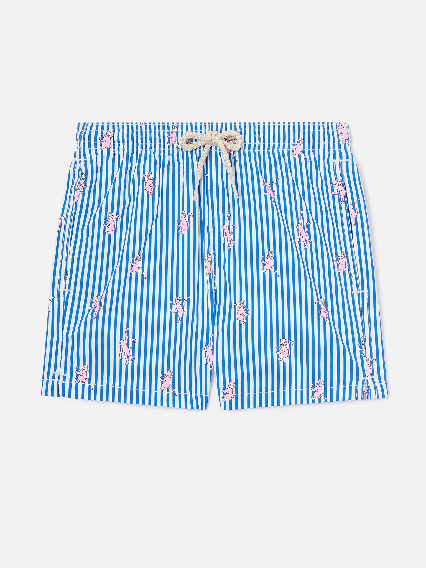 Jean Lighting Stretch swim shorts striped with monkey print