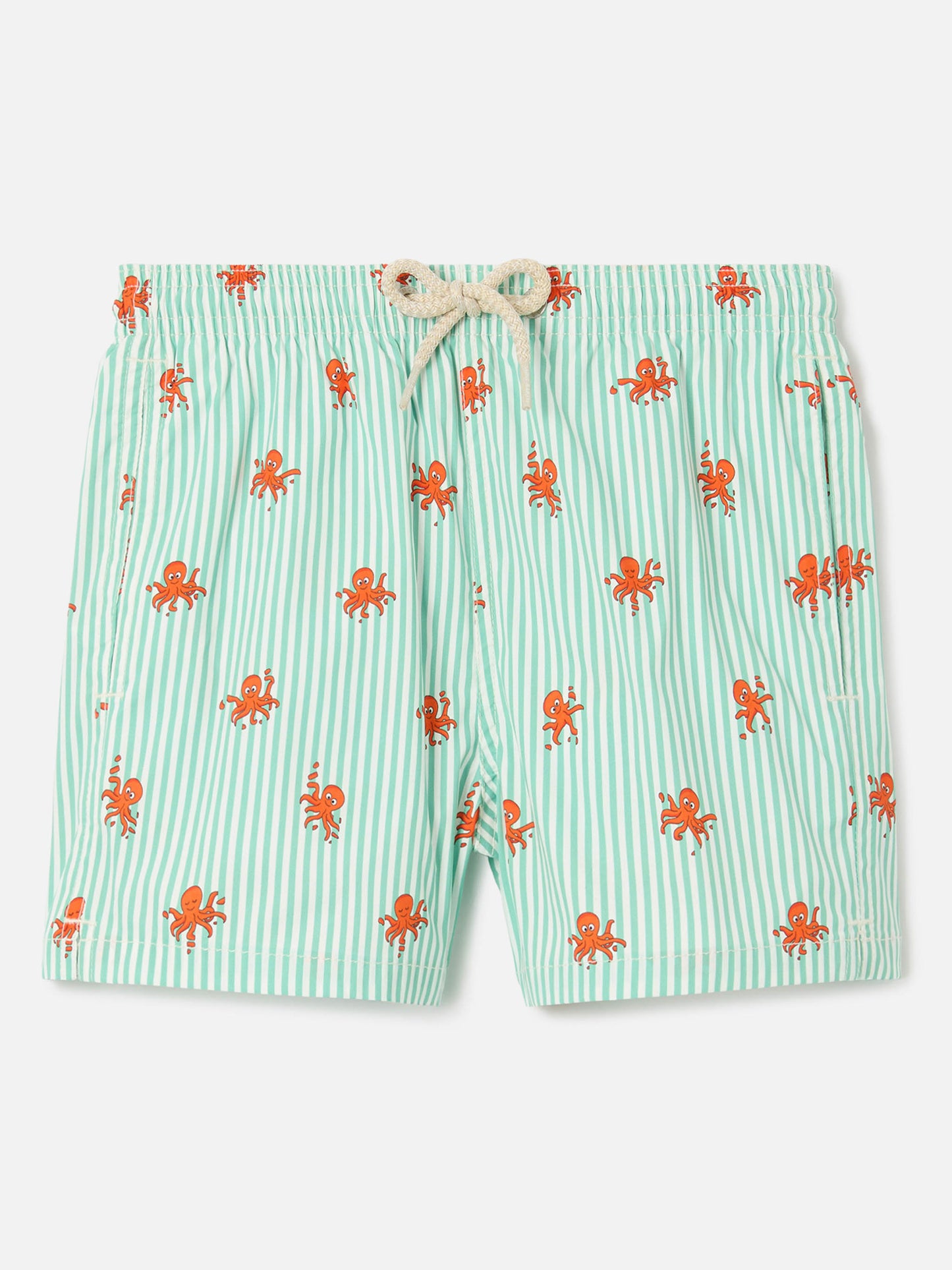 Jean Lighting Stretch swim shorts striped with all-over octopus print