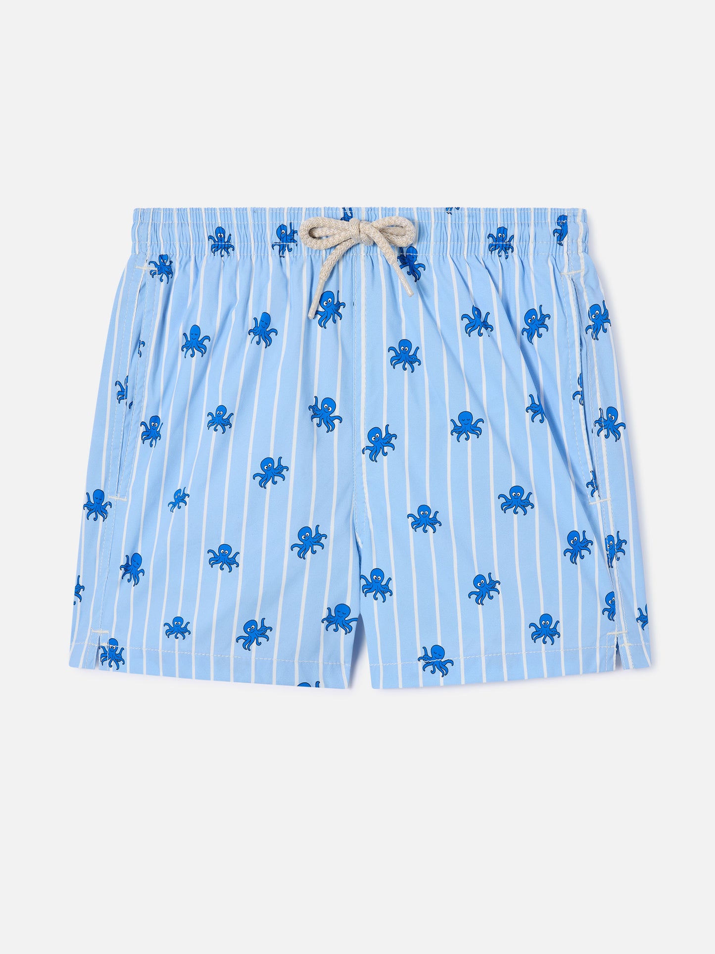 Jean Lighting Stretch swim shorts striped with all-over octopus print