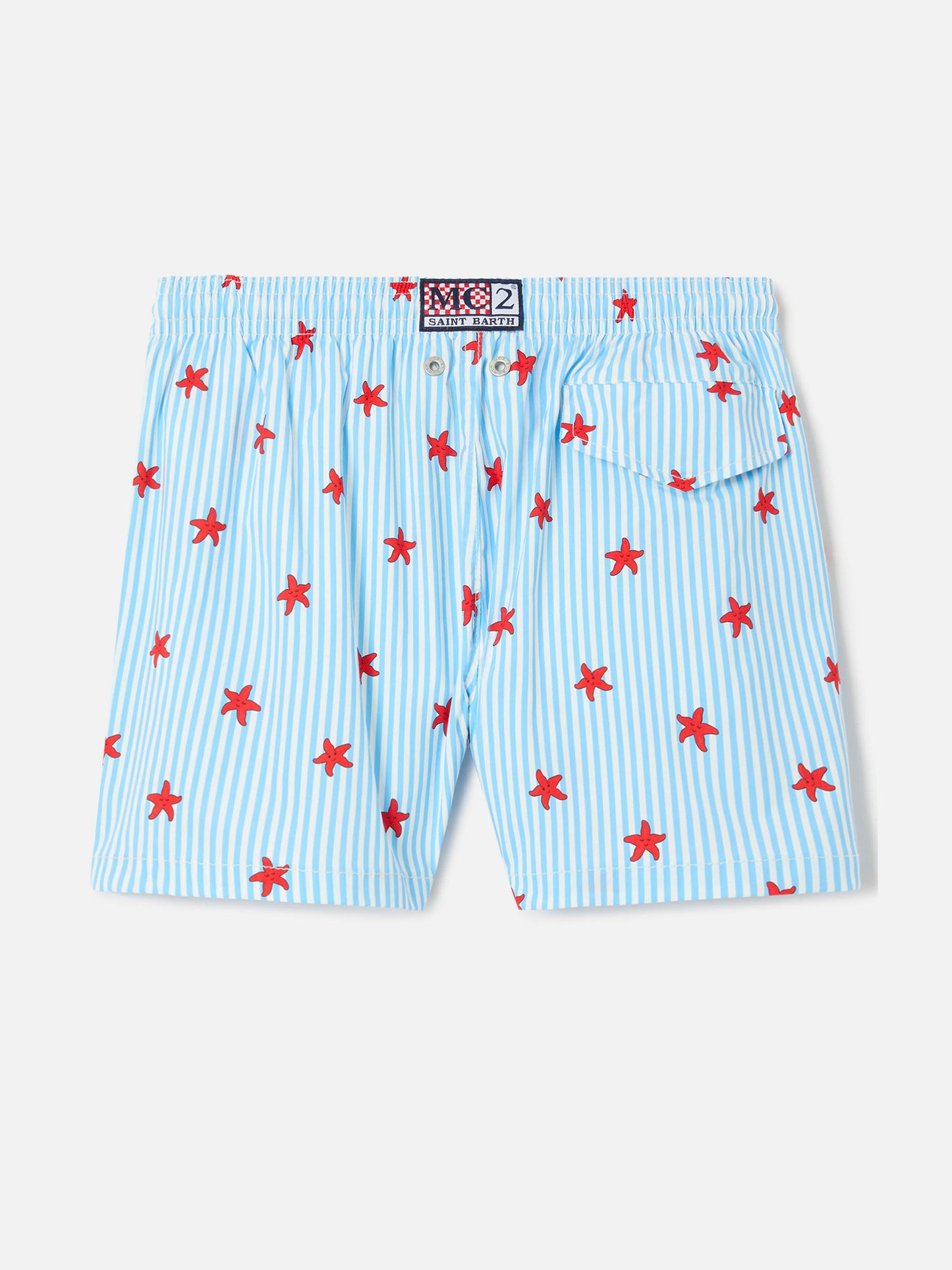 Jean Lighting Stretch swim shorts striped with all-over starfish print