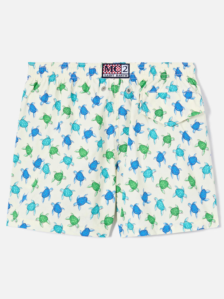 Jean Lighting Stretch swim shorts with all-over turtles print