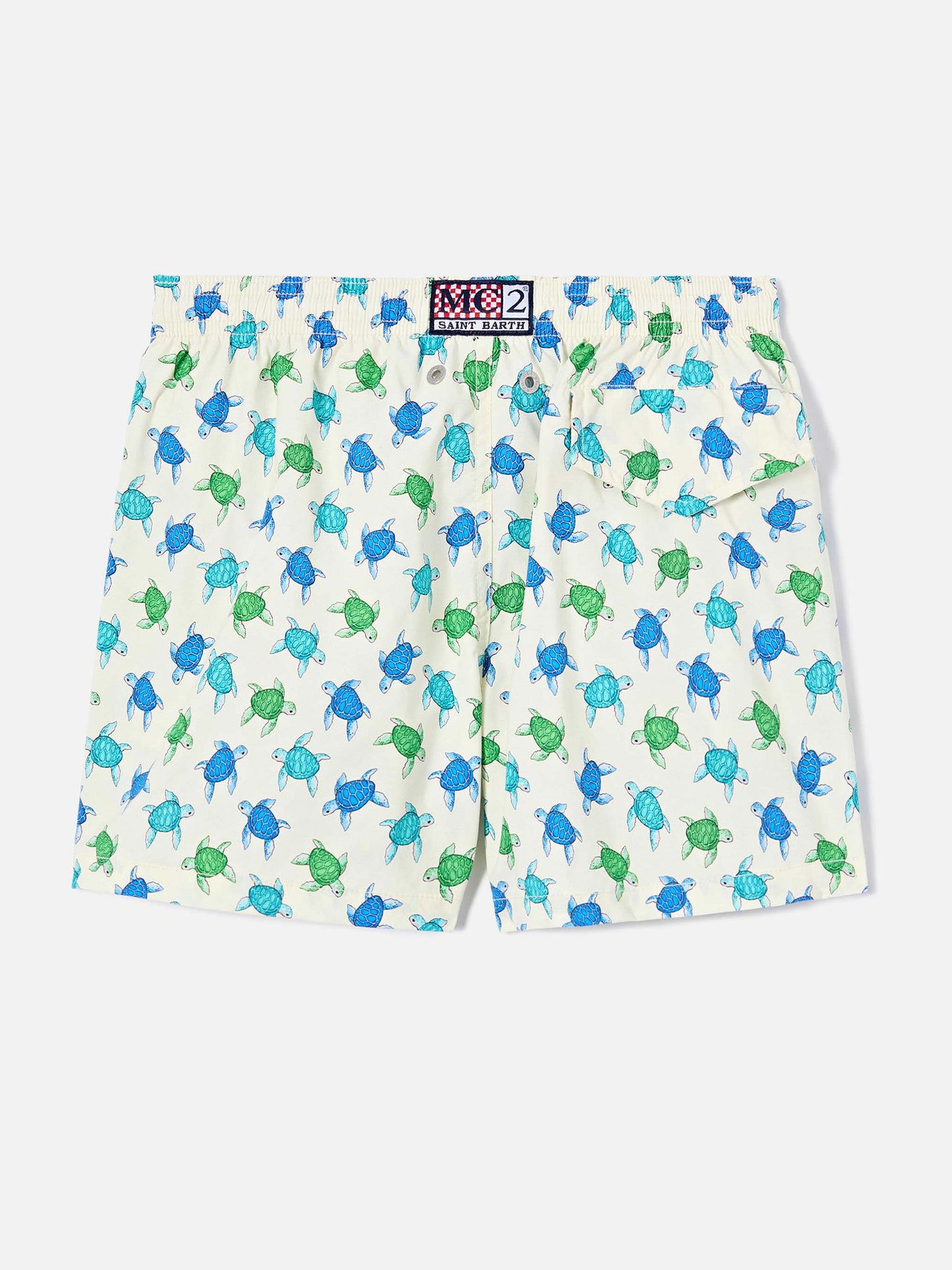 Jean Lighting Stretch swim shorts with all-over turtles print