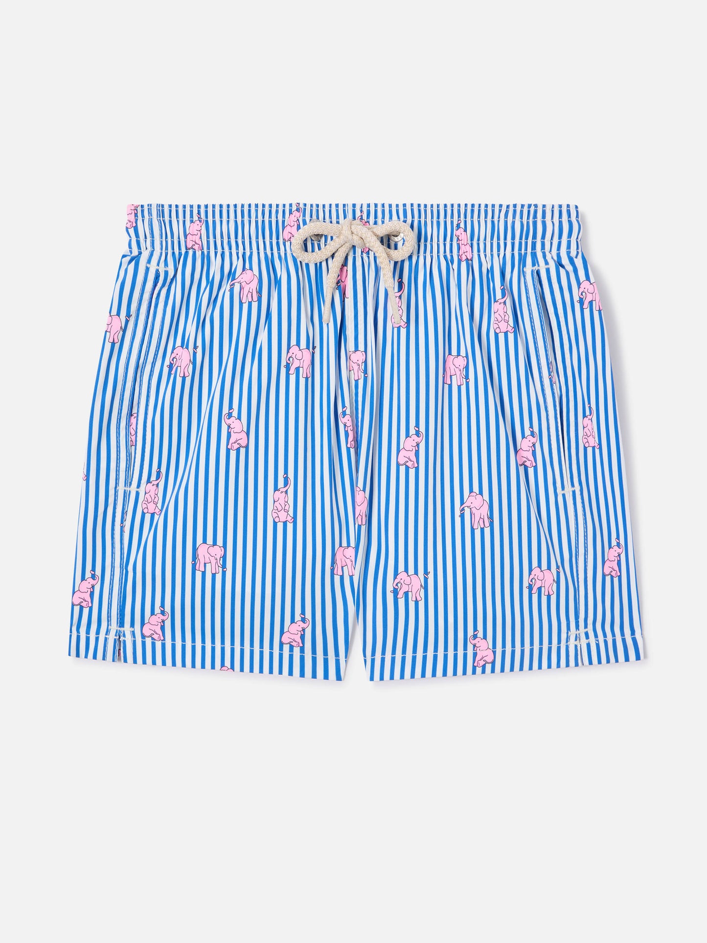 Jean Lighting Stretch Badeshorts mit Streifen und Elefanten-Print 
