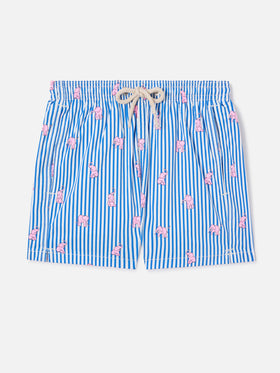 Jean Lighting Stretch Badeshorts mit Streifen und Elefanten-Print 