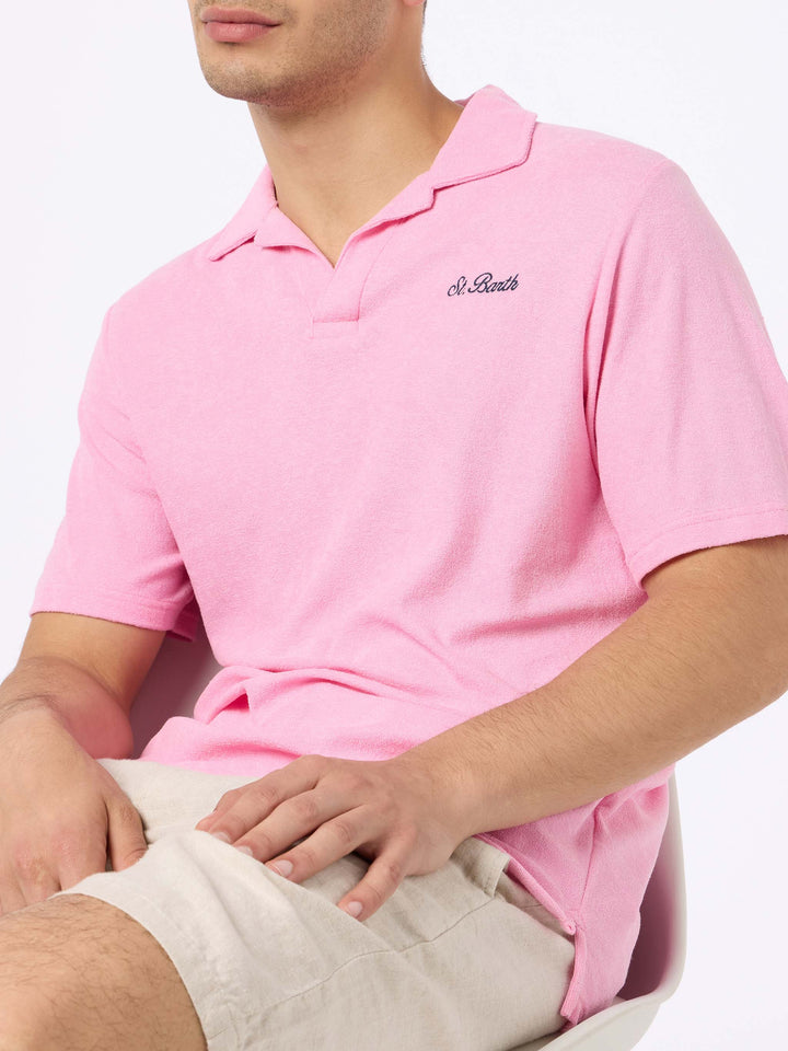 Man pink terry polo shirt Jeremy - MC2 Saint Barth