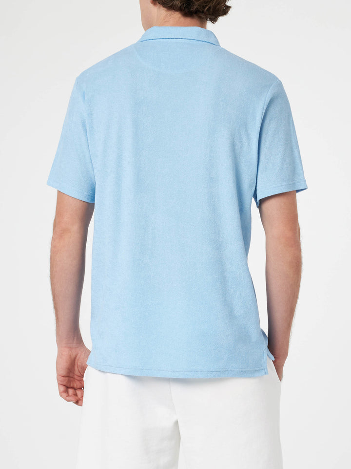 Man light blue terry polo shirt Jeremy - MC2 Saint Barth