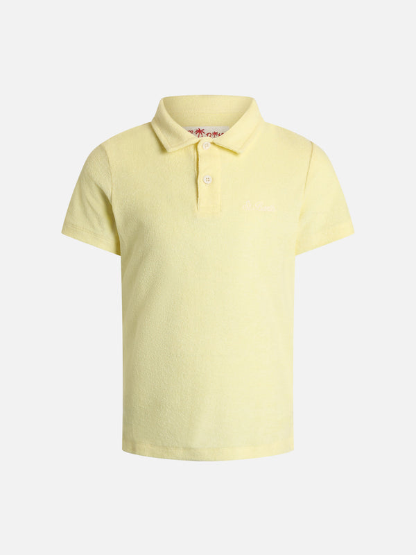 Polo da bambino in spugna giallo pallido Jeremy Jr