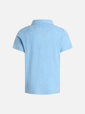Boy light blue terry polo shirt Jeremy Jr - MC2 Saint Barth