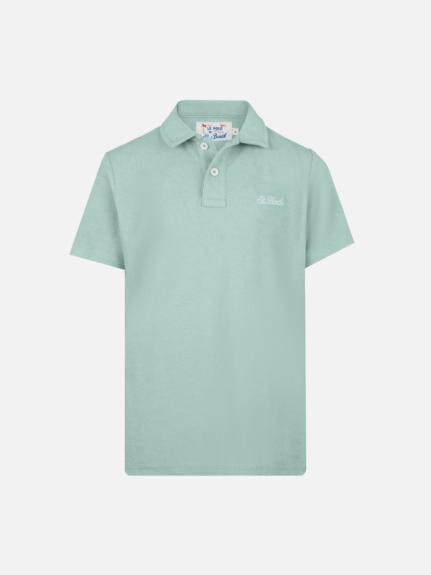 Jeremy Jr. – Salbeigrünes Frottee-Poloshirt