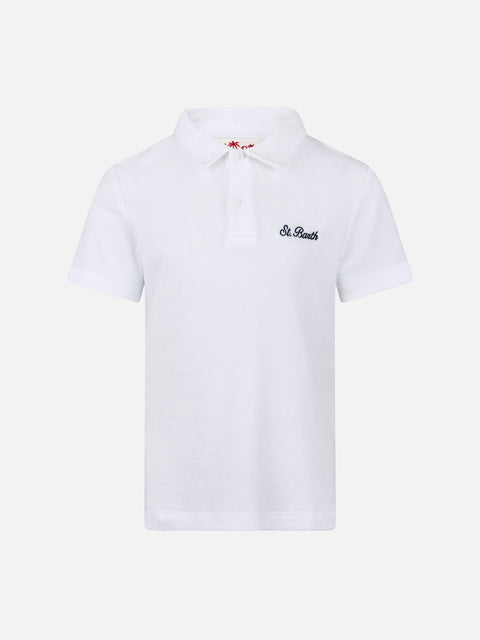 Boy white terry polo shirt Jeremy Jr - MC2 Saint Barth