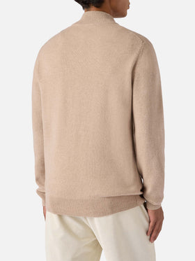 Jermyn lambswool half-zip sweater in beige