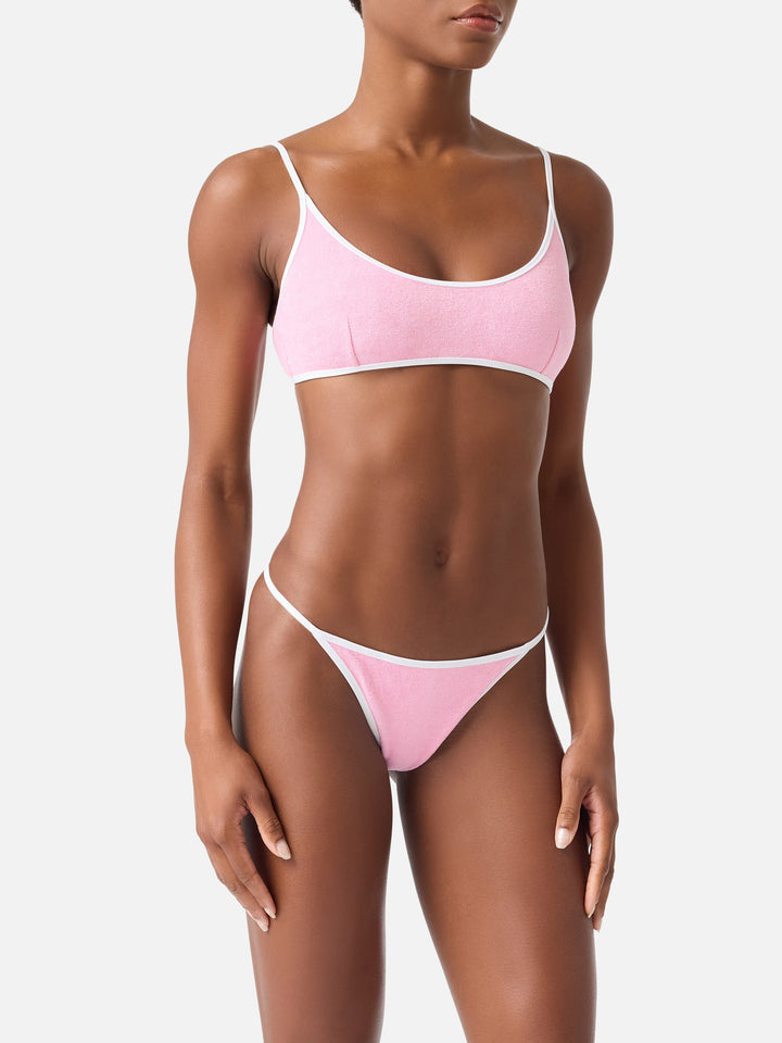 Bikini de rizo con tiras Pink Juliane y ribetes | Special Edition 