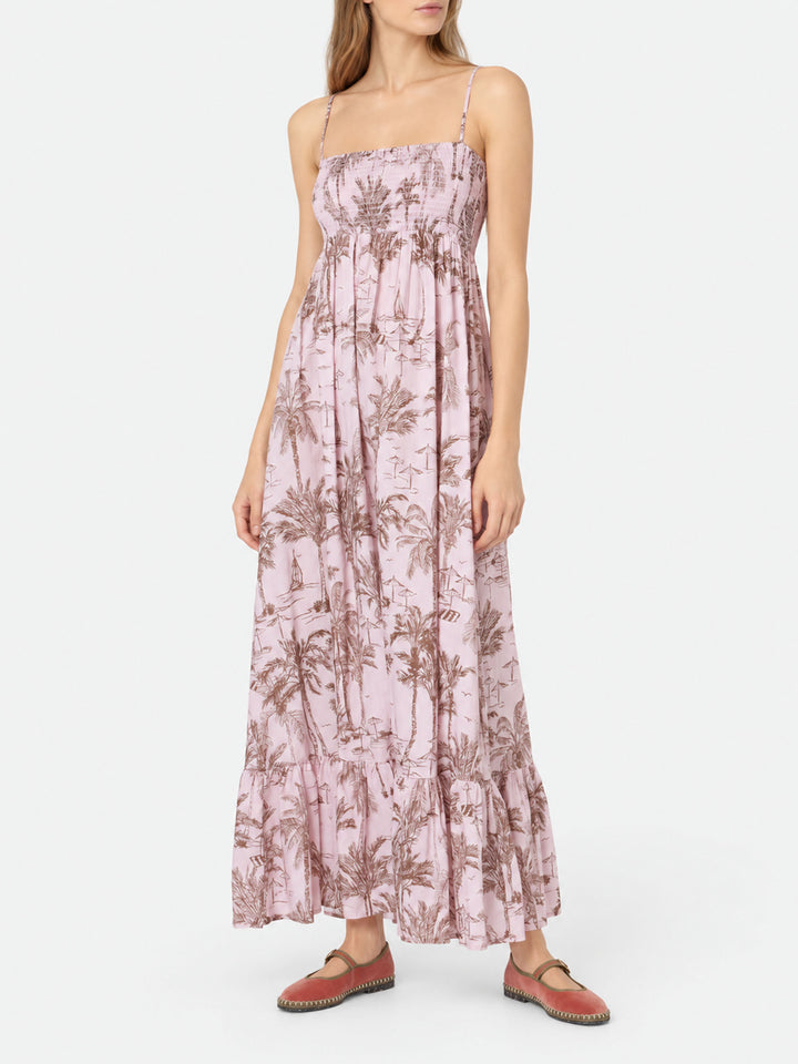 Abito Jemma da donna in cotone con ricamo punto smock