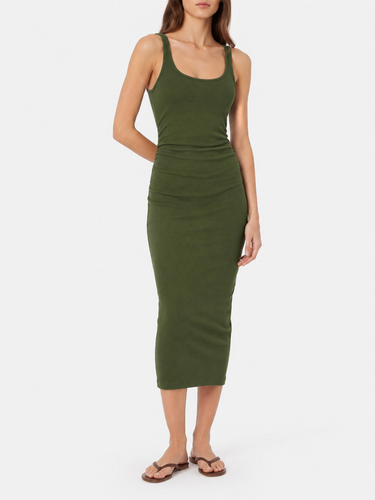Jennifer white ribbed cotton dress