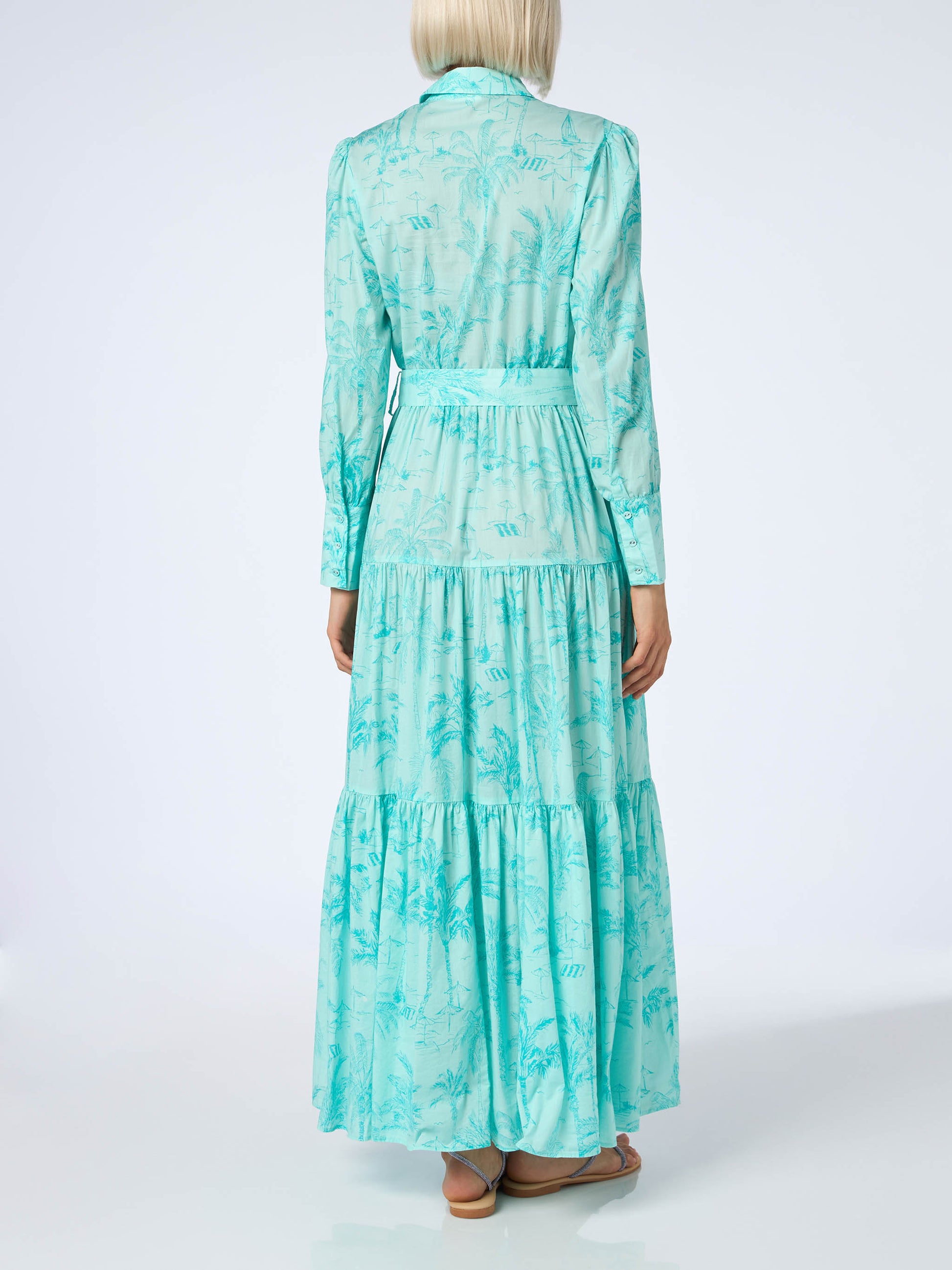 Jensen water green toile de jouy cotton dress – MC2 Saint Barth Jensen water green toile de jouy cotton dress – MC2 Saint Barth