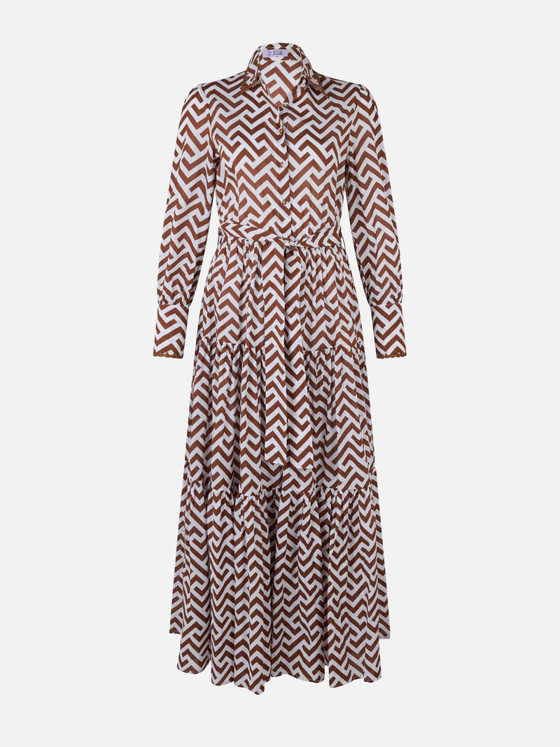 Baumwollkleid für Damen mit Zickzack-Print, Jensen